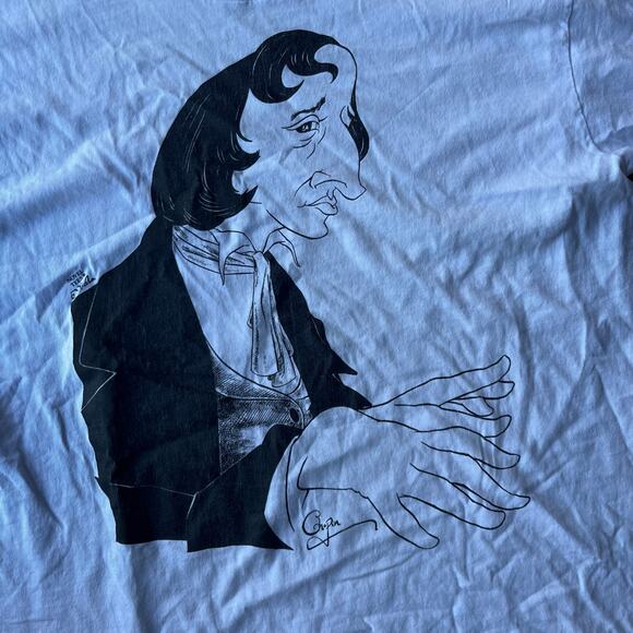 VINTAGE 90S FREDERIC CHOPIN CARICATURE SHIRT PIANIST CLASSICAL MUSIC SHIRT XL - Picture 2 of 6